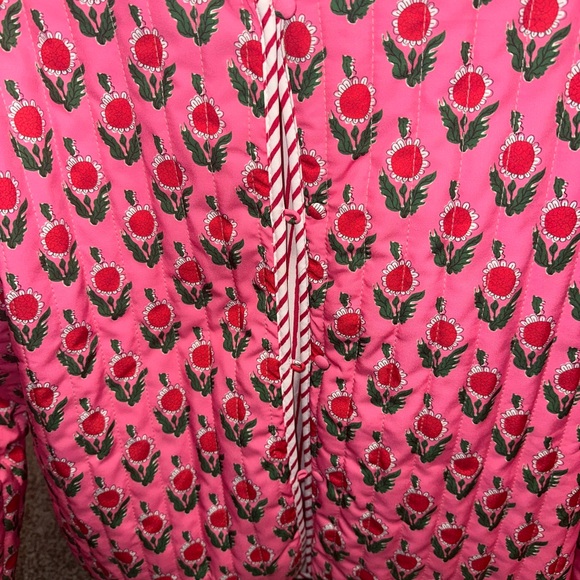 Sunday Up Unisex Indian Pink Floral Quilted Jacket L - Picture 3 of 7
